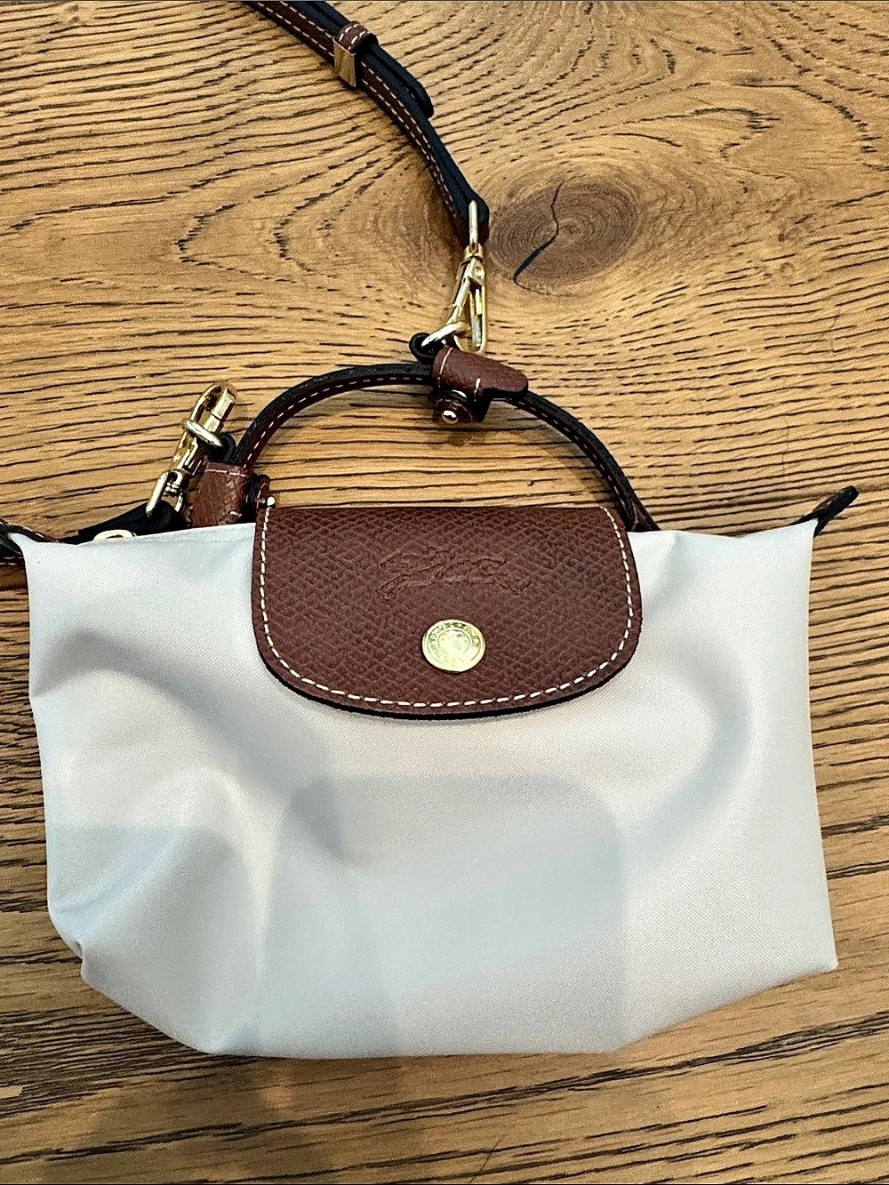 Longchamp Le Pliage Original Pouch with Handle Crossbody Bag in pebble
